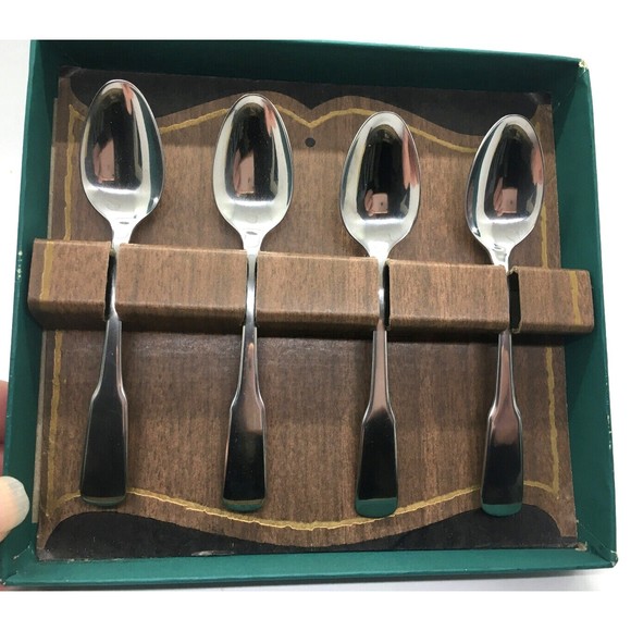International Stainless 1847 Rogers Bros LIBERTY 4 Petite Spoons RARE VTG NIB - Picture 2 of 10